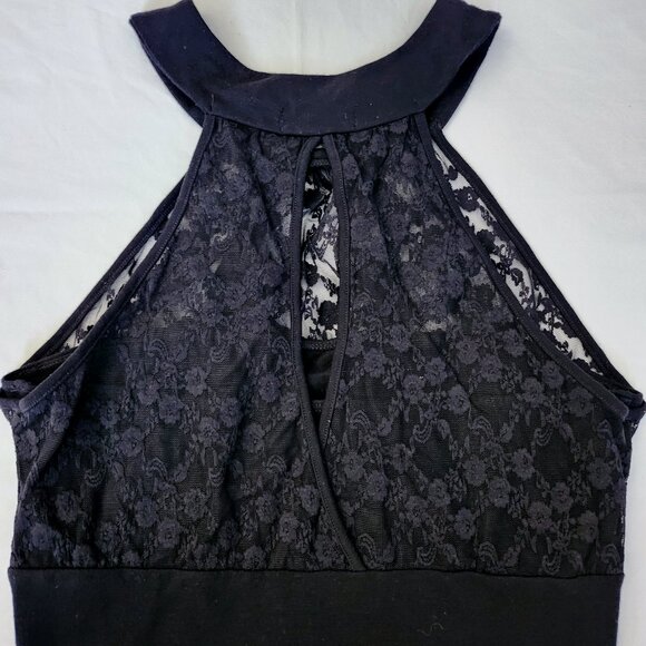 Mandee Black Halter with Sheer Lace Top, Med - Picture 5 of 6